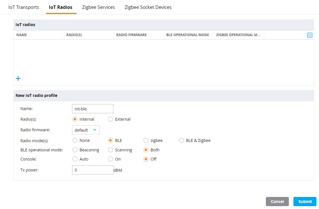 ArubaOS IoT radio profile configuration finished