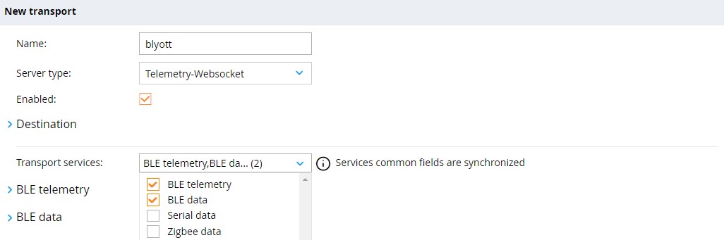 ArubaOS IoT transport profile configuration service Blyott